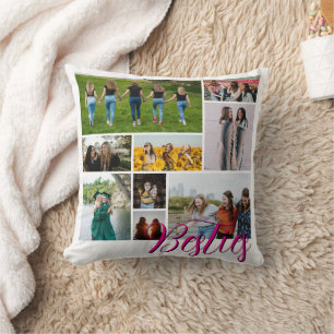 Cojín Decorativo El mejor regalo de Collage de fotos de amigo perso