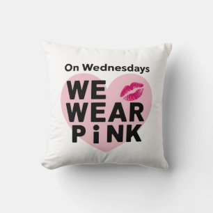 Cojín Decorativo El miércoles nos ponemos rosa divertido día de San