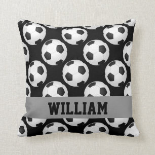 Cojín Decorativo El modelo del balón de fútbol se divierte blanco y