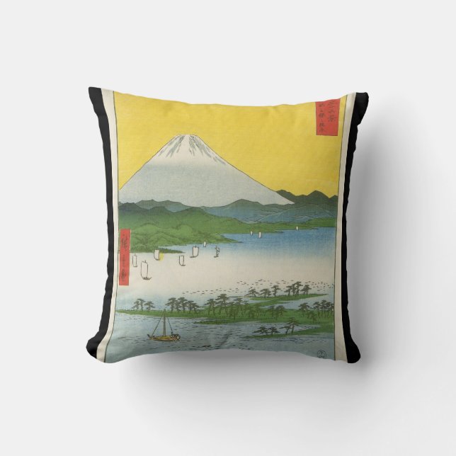 Cojín Decorativo El monte Fuji en Japón circa 1800's (Anverso)