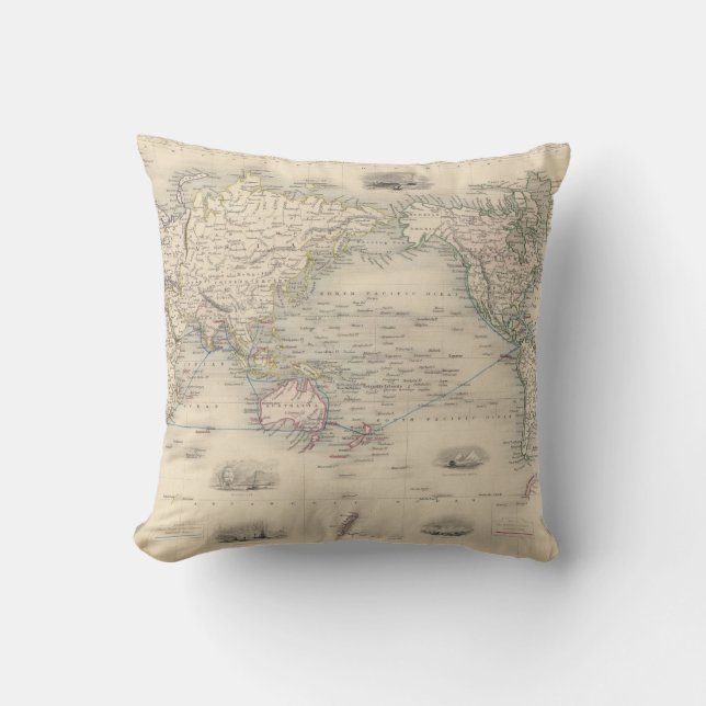 Cojín Decorativo El mundo en la proyección de Mercator (Anverso)