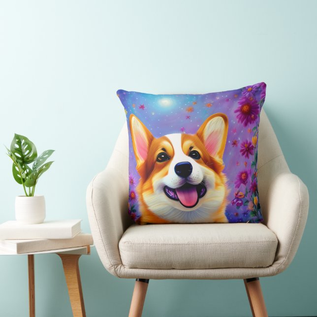 Cojín Decorativo El mundo floral de Corgi (Silla)