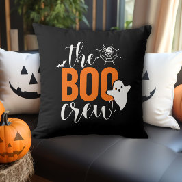 Cojín Decorativo El Naranja del equipo de Boo y la Halloween Negra