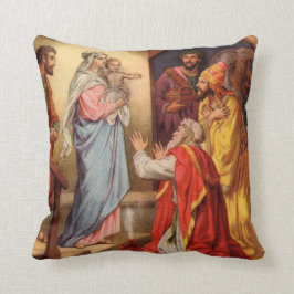 Cojín Decorativo El Niño Jesús Vintage y los Reyes Magos