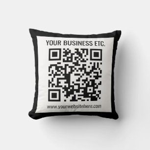 Cojín Decorativo El nombre de su empresa y código QR editable