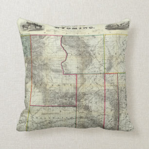 Cojín Decorativo El nuevo mapa de Holt, Wyoming