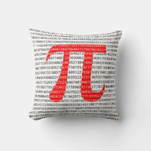 Cojín Decorativo El número rojo pi es un símbolo de constante matem