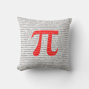 Cojín Decorativo El número rojo pi es un símbolo de constante matem