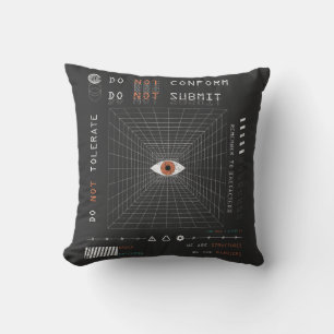 Cojín Decorativo El observador - Diseño de Calzado Tecno-Brutalista