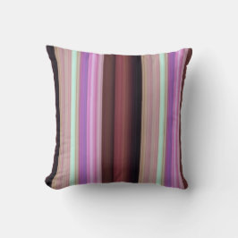 Cojín Decorativo El ocaso florece rosa, borgoñona y raya morada