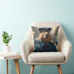 Cojín Decorativo El oficial Capybara: Manteniendo la paz,