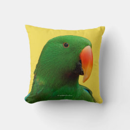 Cojín Decorativo "El Orador Verde" Eclectus Parrot