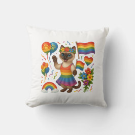 Cojín Decorativo El orgullo del gato provoca el orgullo LGBTQ inspi