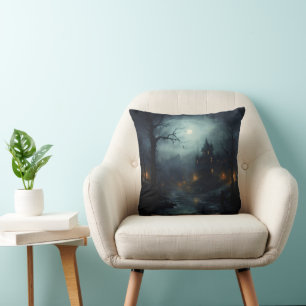 Cojín Decorativo El oscuro paisaje del horror de la fantasía