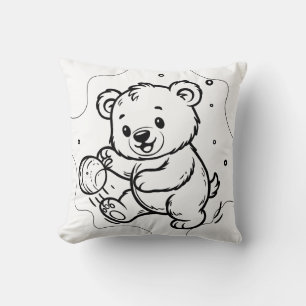 Cojín Decorativo El oso está jugando fútbol 