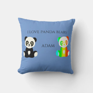 Cojín Decorativo El oso panda tiene un nombre personalizado lanzar 