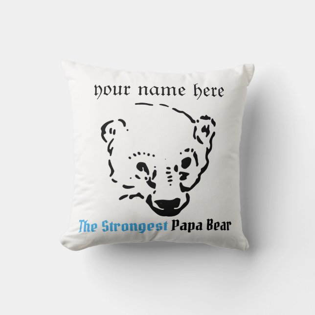 Cojín Decorativo el oso papá más fuerte, regalo de papá simple (Anverso)