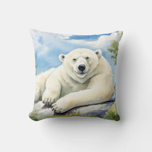 Cojín Decorativo El oso polar relaja la diversión animal gracias a 