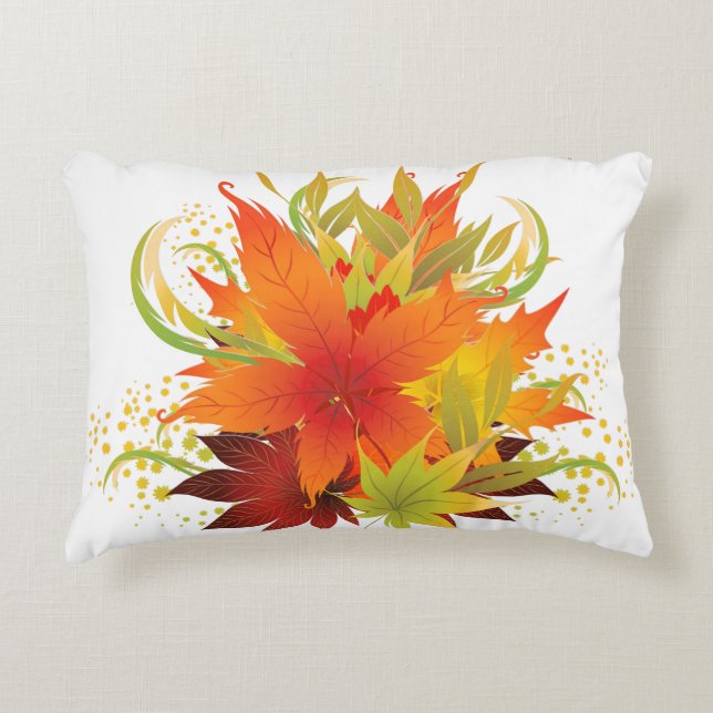 Cojín Decorativo El otoño deja blanco (Anverso)