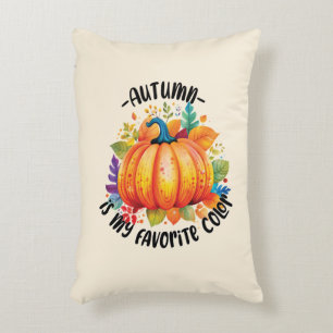 Cojín Decorativo El otoño es mi color favorito: calabaza y hojas