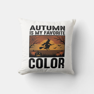 Cojín Decorativo El Otoño Es Mi Color Favorito Diseño De Bruja De H