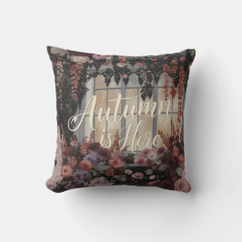 Cojín Decorativo El Otoño Está Aquí Floral Window Typography Art