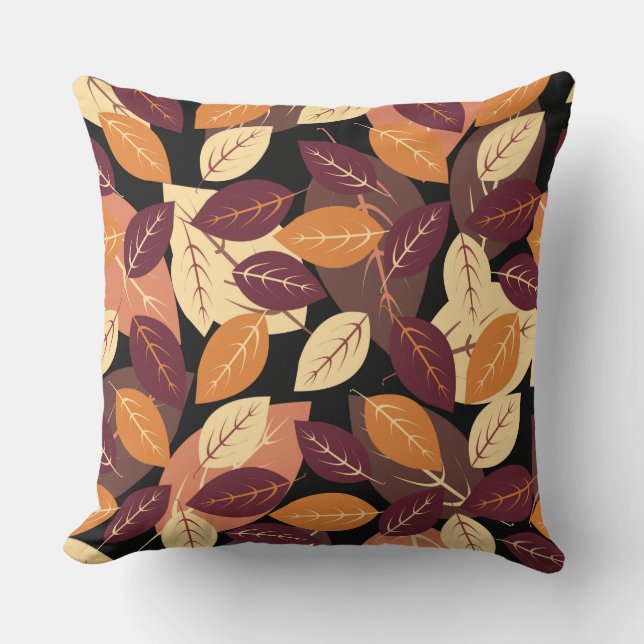 Cojín Decorativo El Otoño Sencillo Deja Oscuro (Anverso)