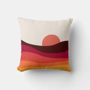 Cojín Decorativo El paisaje abstracto con el mar al atardecer
