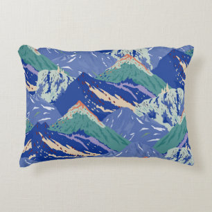 Cojín Decorativo el paisaje de las montañas vintage es un patrón si