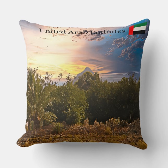 Cojín Decorativo El paisaje del desierto de los Emiratos Árabes Uni (Anverso)