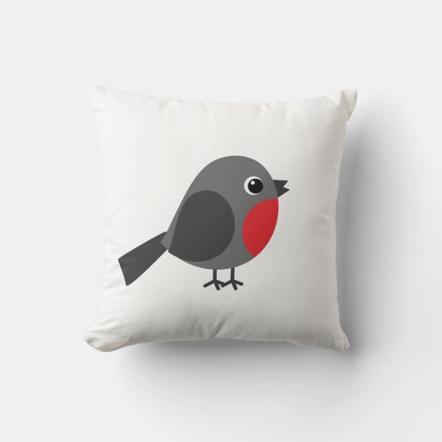 Cojín Decorativo El pájaro - petirrojo (Anverso)