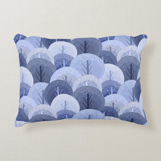 Cojín Decorativo El patrón de los Navidades de invierno es fluido.  (Anverso)