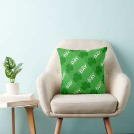 Cojín Decorativo El patrón de Shamrock del Día de San Patricio reve