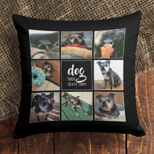 Cojín Decorativo El pelo del perro no le importa 🐾 Collage de foto