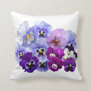 Cojín Decorativo El pensamiento azul florece pensamientos florales