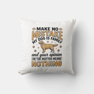 Cojín Decorativo El perro es familia Tipografía vintage retriever D