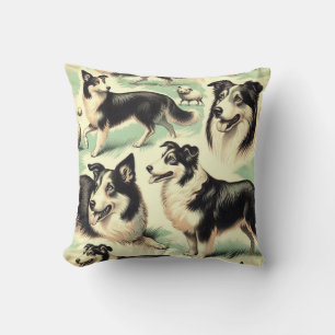 Cojín Decorativo El perro pastor galés vintage no tiene cabida