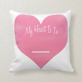 Cojín Decorativo El personalizable mi corazón está en _