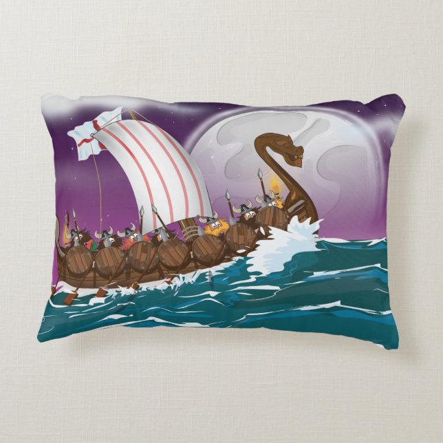 Cojín Decorativo El Personalizado del Viking Ship (Reverso)