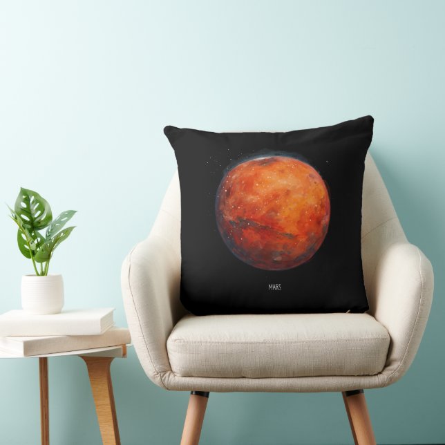 Cojín Decorativo El planeta rojo: acuarela de Marte (Silla)