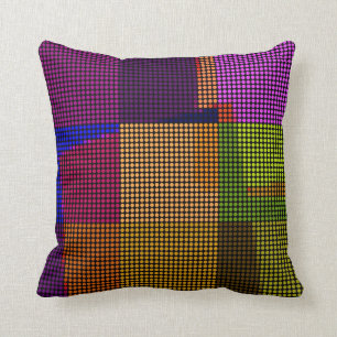 Cojín Decorativo El polka retro colorido deslumbra el arte pop