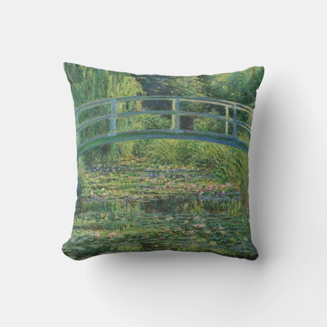 Cojín Decorativo El puente japonés (estanque de Lily-Agua), Monet (Anverso)