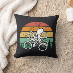 Cojín Decorativo El pulpo en bicicleta