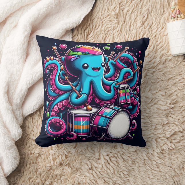 Cojín Decorativo El pulpo juguetón Fiesta subacuático (Manta)
