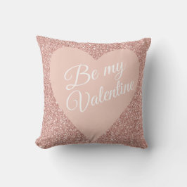 Cojín Decorativo El Purpurina Rosa Valentines Sea Mi Valentín Nombr