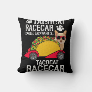 Cojín Decorativo El Racecar Tacocat Espoleado Hacia Atrás Es Un Loc
