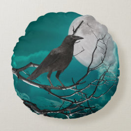 Cojín decorativo, el ravén en verde