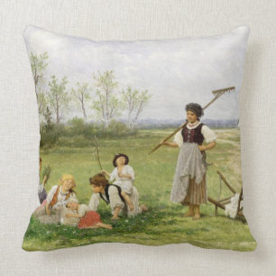 Cojín Decorativo El resto del mediodía (aceite en el panel)