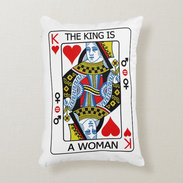 Cojín Decorativo El Rey es una mujer (Frente (Vertical))