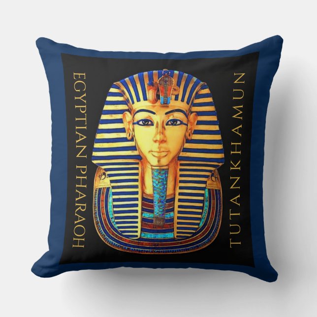 Cojín Decorativo El rey Tutankhamun el antiguo faraón egipcio (Anverso)